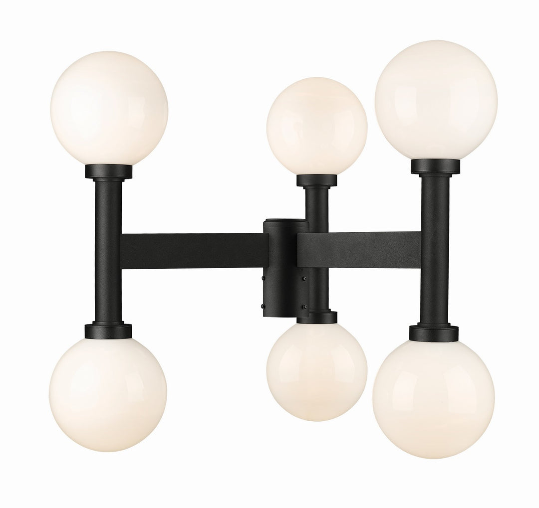 Laurent Six Light Outdoor Post Mount Fixture in Black - available from The Lighting Shoppe, trusted by Canadian homeowners