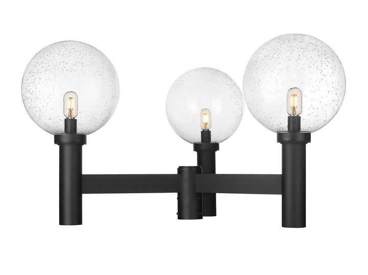 Laurent Three Light Outdoor Post Mount Fixture in Black - available from The Lighting Shoppe, trusted by Canadian homeowners