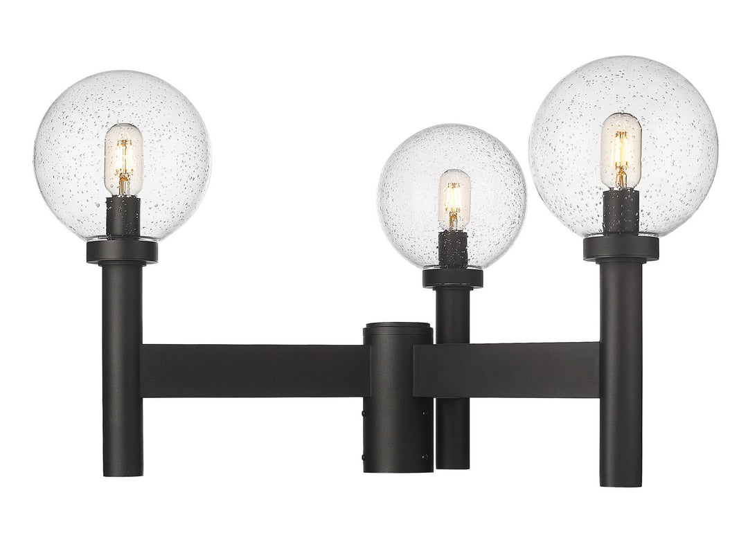Laurent Three Light Outdoor Post Mount Fixture in Black - available from The Lighting Shoppe, trusted by Canadian homeowners