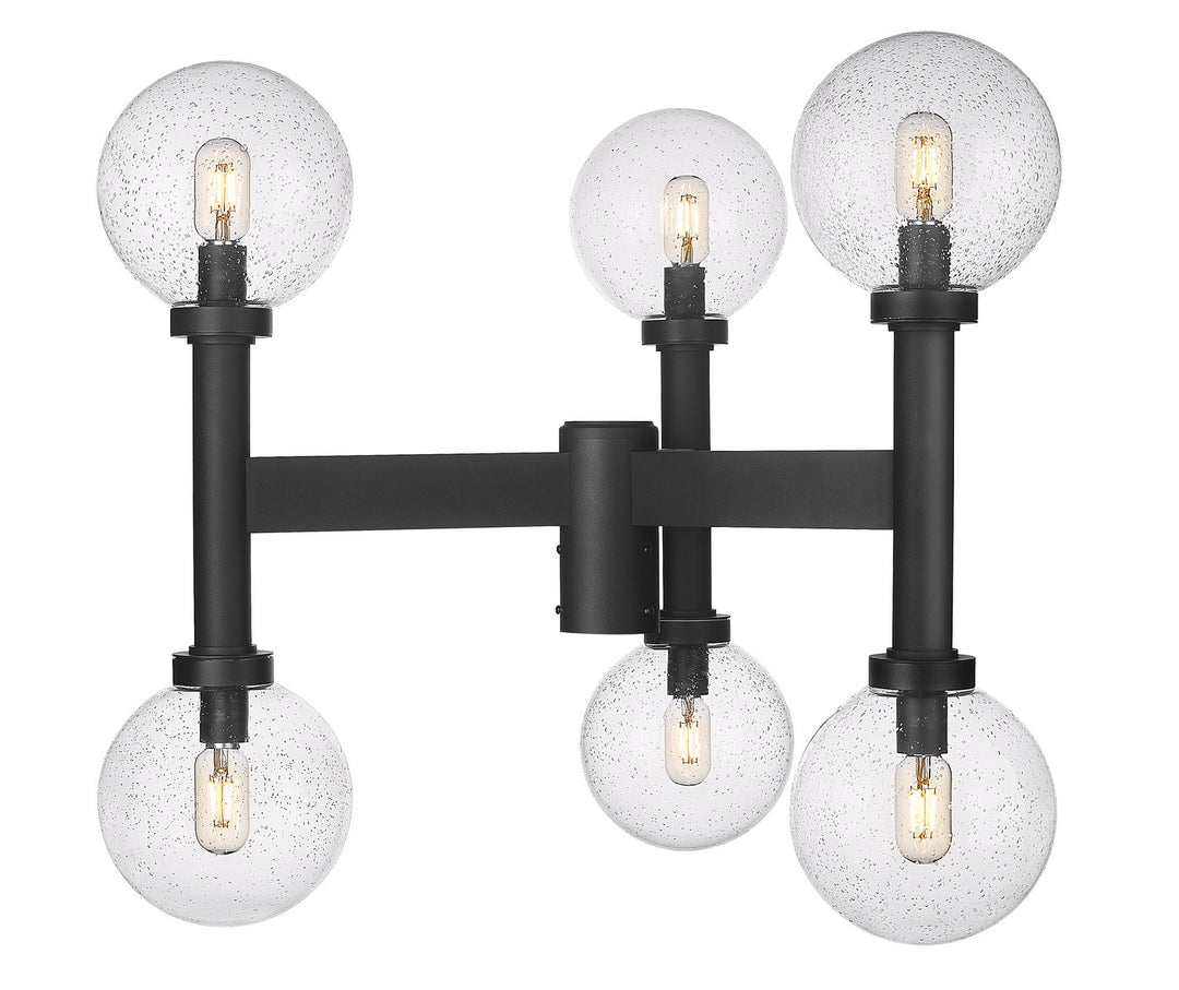 Laurent Six Light Outdoor Post Mount Fixture in Black - available from The Lighting Shoppe, trusted by Canadian homeowners