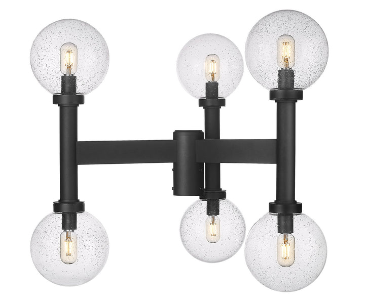 Laurent Six Light Outdoor Post Mount Fixture in Black - available from The Lighting Shoppe, trusted by Canadian homeowners
