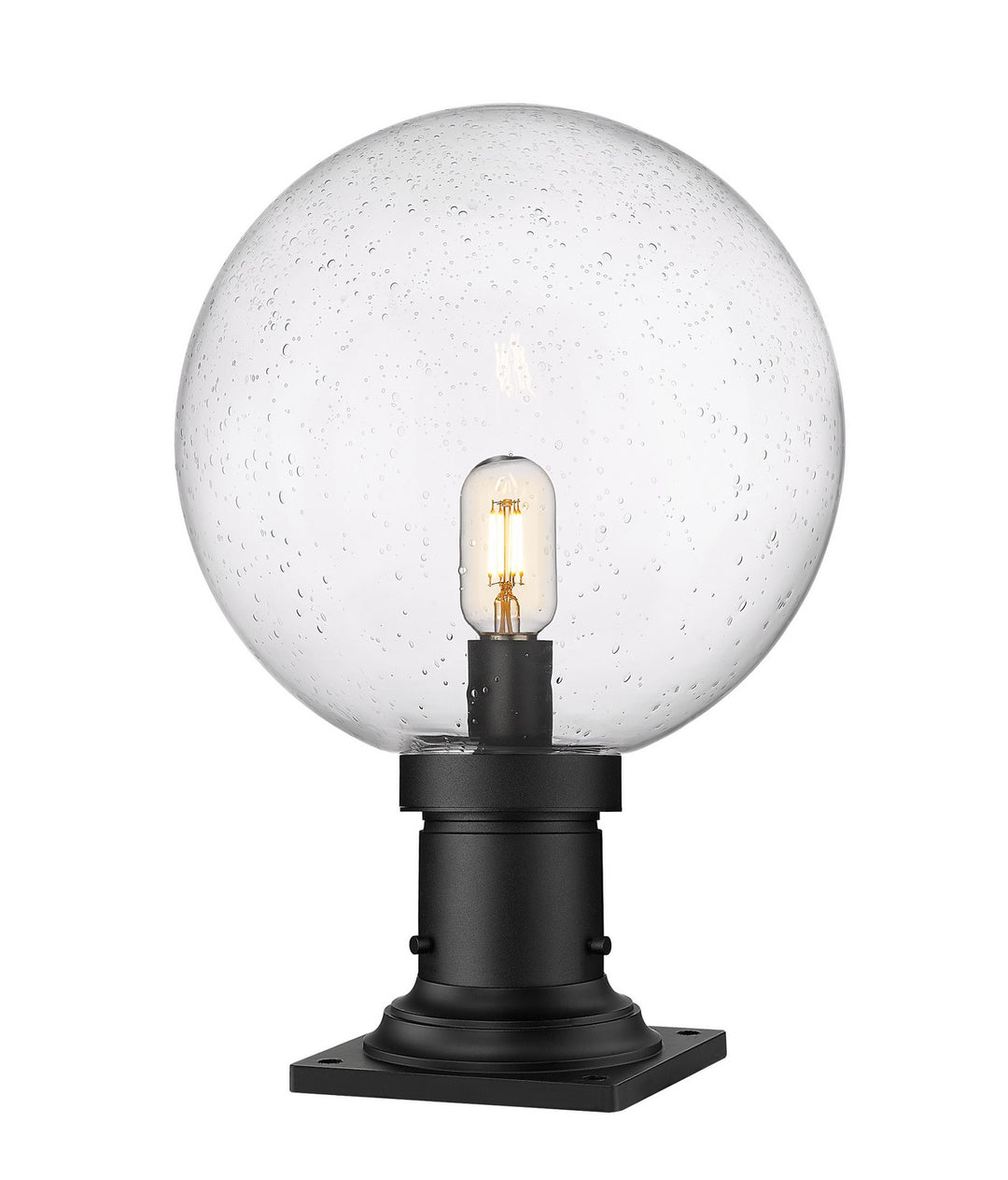 Laurent One Light Outdoor Pier Mounted Fixture in Black - available from The Lighting Shoppe, trusted by Canadian homeowners