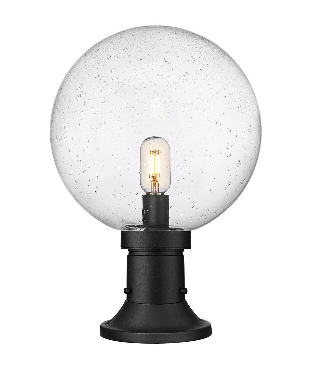 Laurent One Light Outdoor Pier Mounted Fixture in Black - available from The Lighting Shoppe, trusted by Canadian homeowners