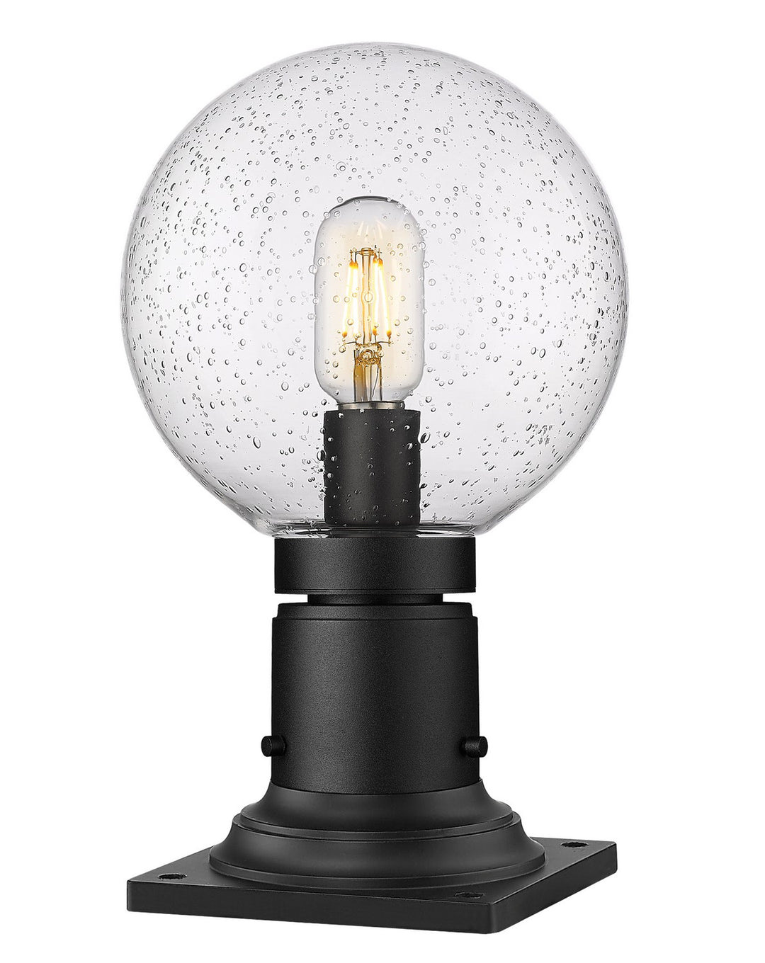 Laurent One Light Outdoor Pier Mounted Fixture in Black - available from The Lighting Shoppe, trusted by Canadian homeowners