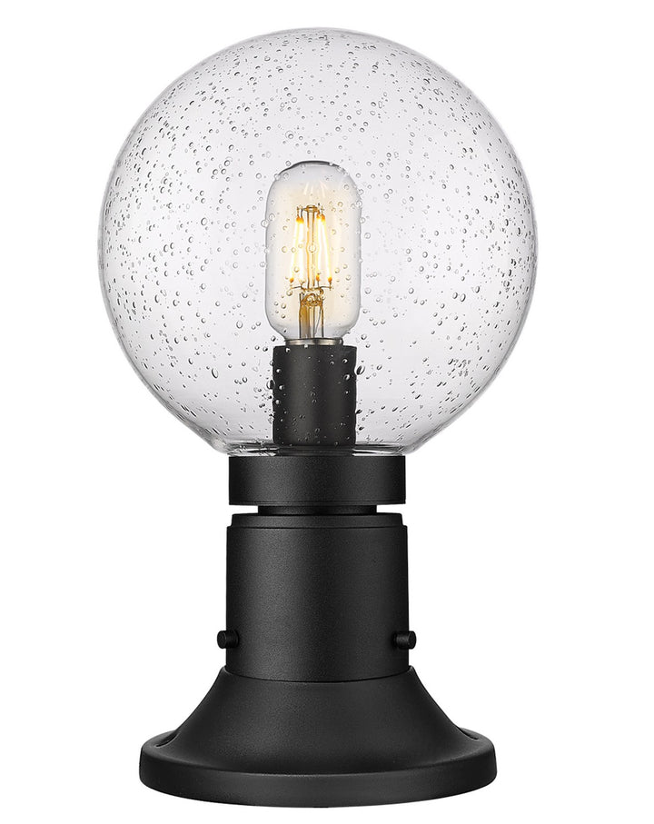 Laurent One Light Outdoor Pier Mounted Fixture in Black - available from The Lighting Shoppe, trusted by Canadian homeowners