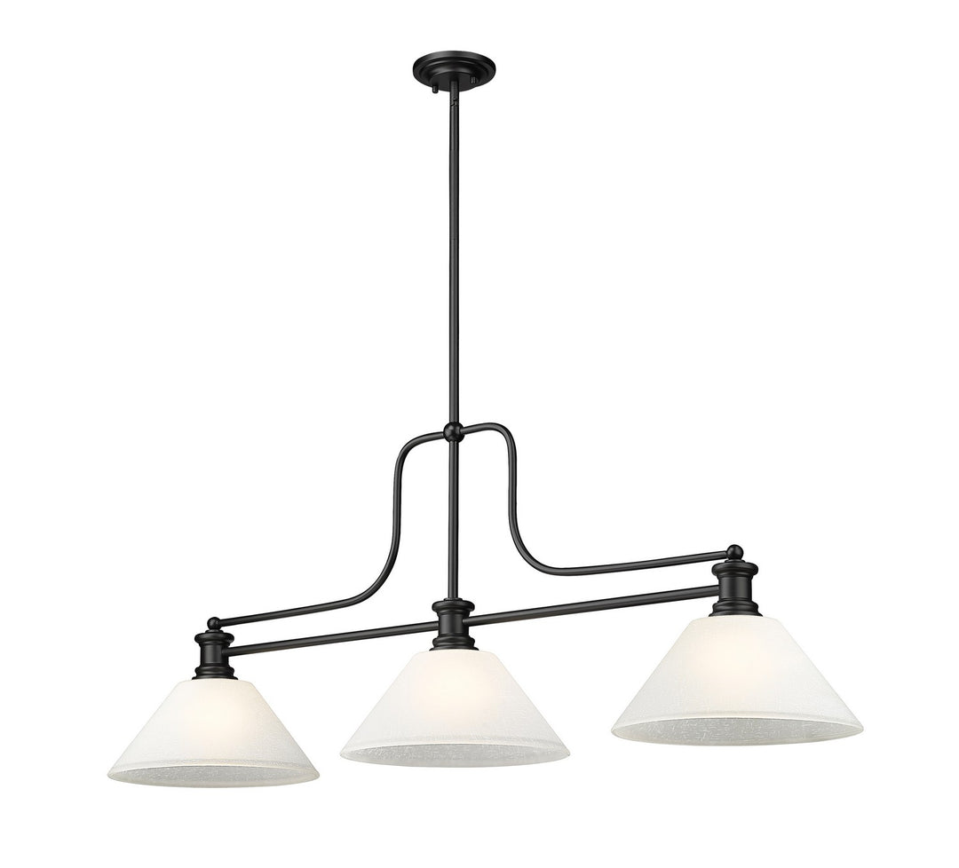 Melange Three Light Billiard in Matte Black - available from The Lighting Shoppe, trusted by Canadian homeowners