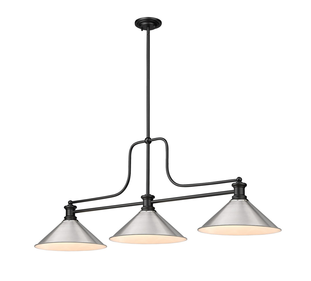 Melange Three Light Billiard in Matte Black - available from The Lighting Shoppe, trusted by Canadian homeowners