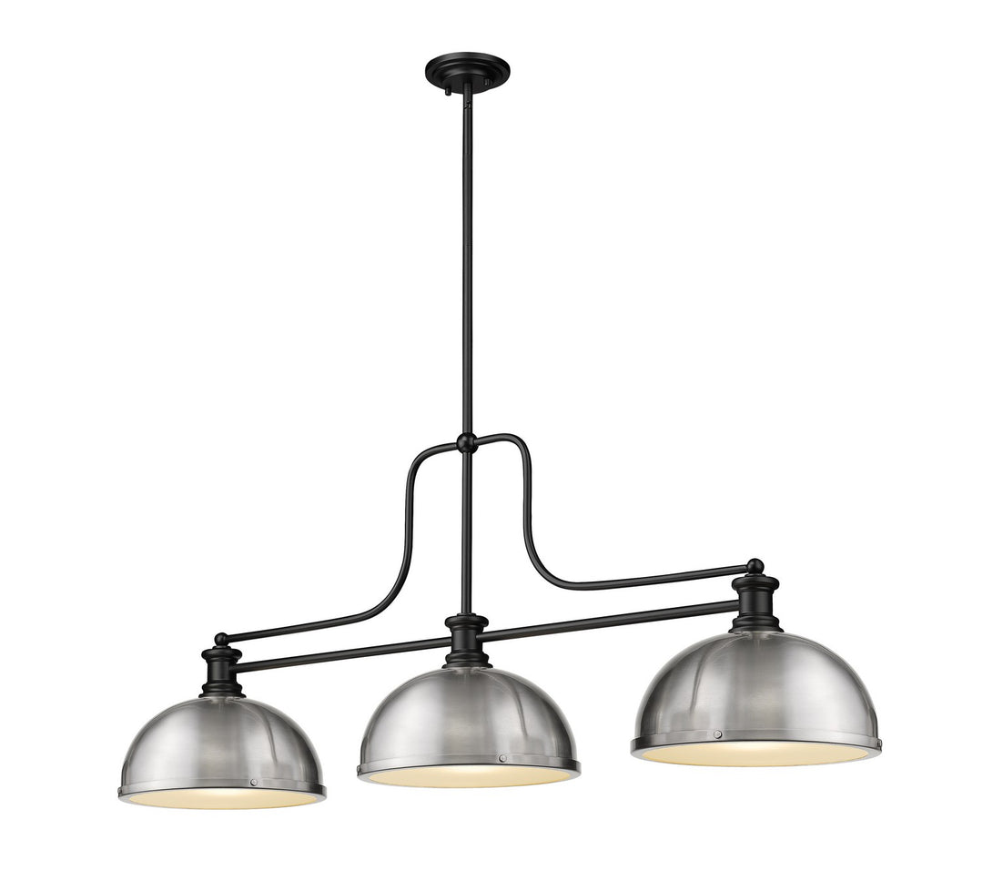 Melange Three Light Billiard in Matte Black - available from The Lighting Shoppe, trusted by Canadian homeowners
