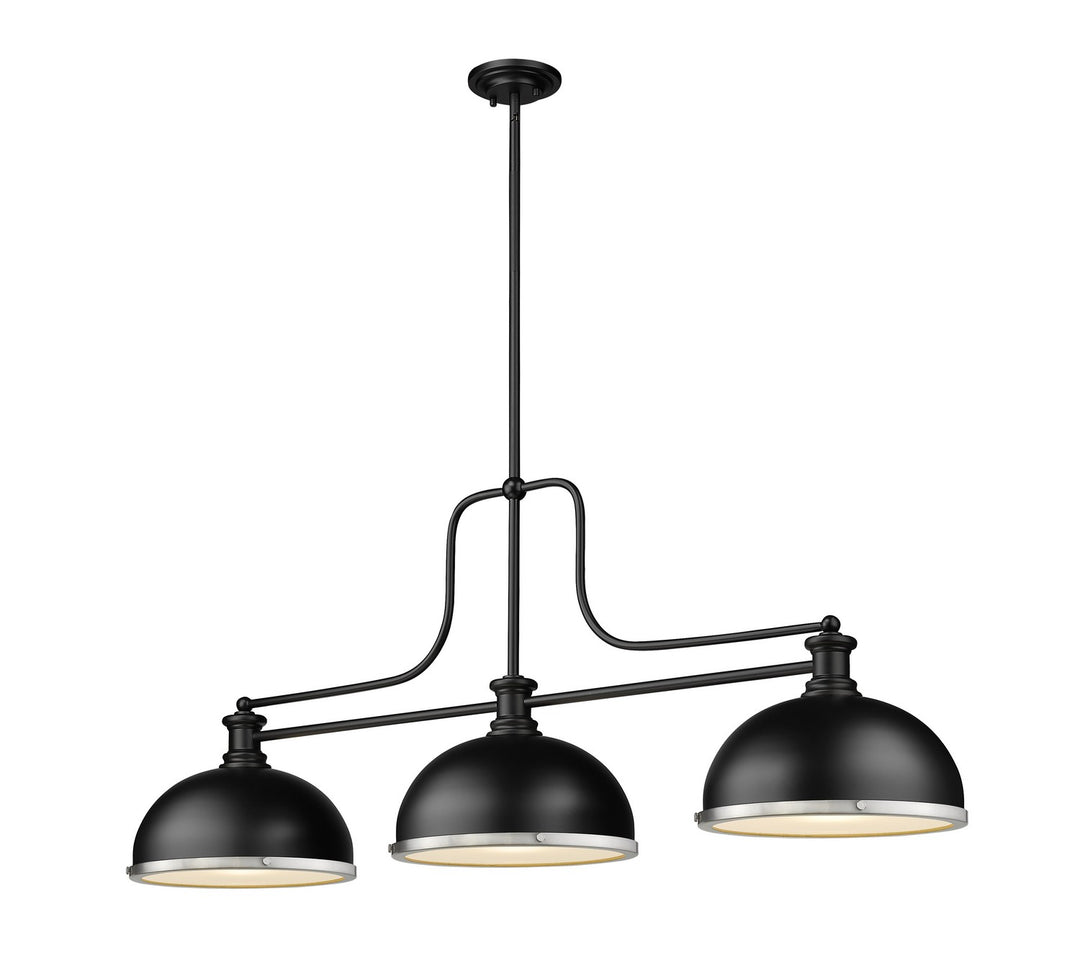 Melange Three Light Billiard in Matte Black - available from The Lighting Shoppe, trusted by Canadian homeowners