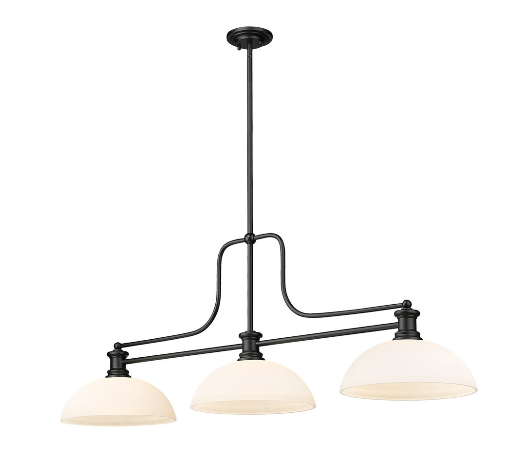 Melange Three Light Billiard in Matte Black - available from The Lighting Shoppe, trusted by Canadian homeowners
