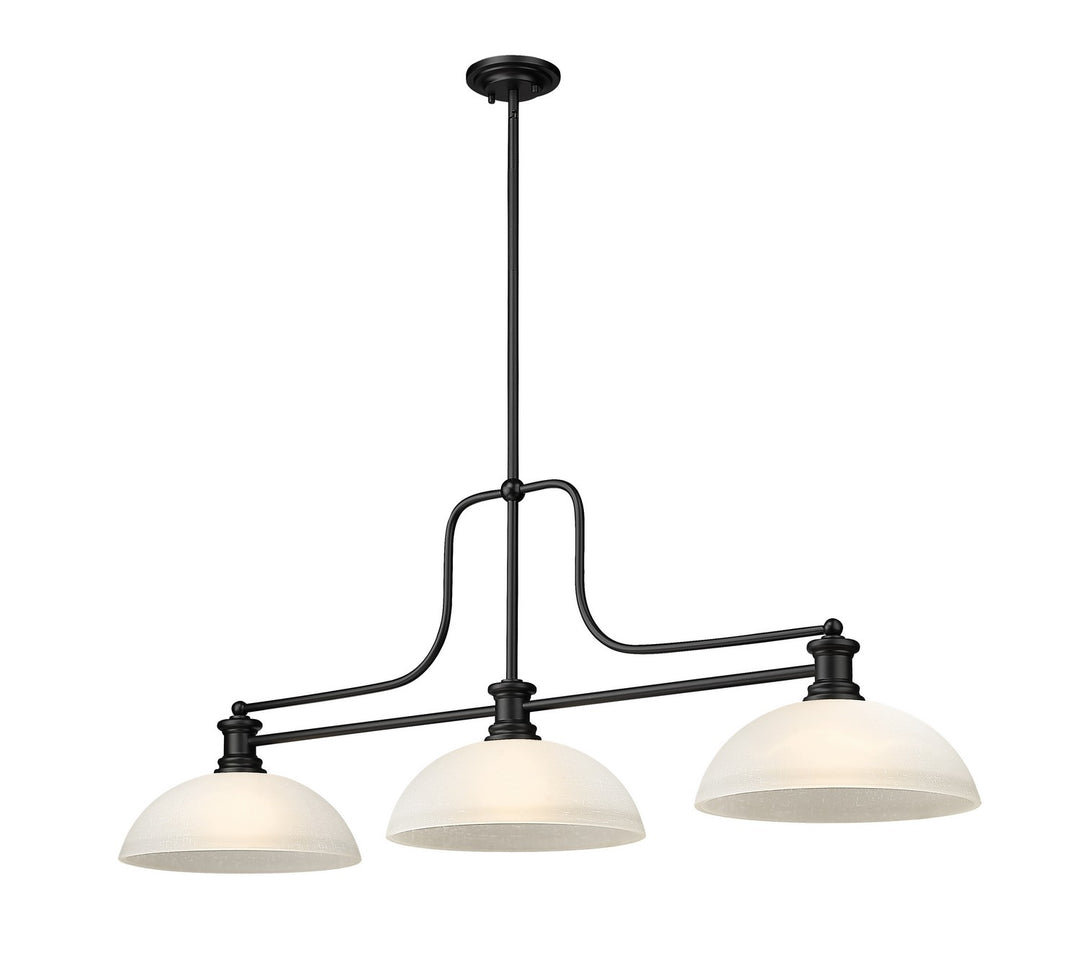 Melange Three Light Billiard in Matte Black - available from The Lighting Shoppe, trusted by Canadian homeowners