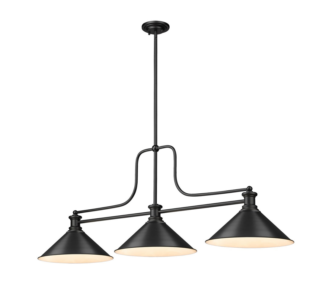 Melange Three Light Billiard in Matte Black - available from The Lighting Shoppe, trusted by Canadian homeowners