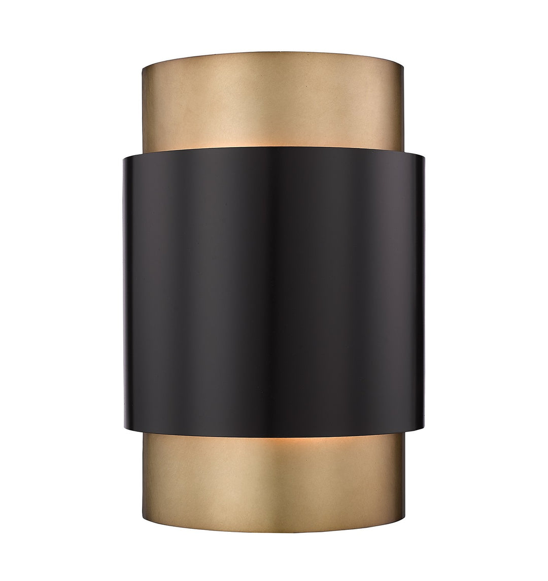 Harlech Two Light Wall Sconce in Bronze + Rubbed Brass - available from The Lighting Shoppe, trusted by Canadian homeowners