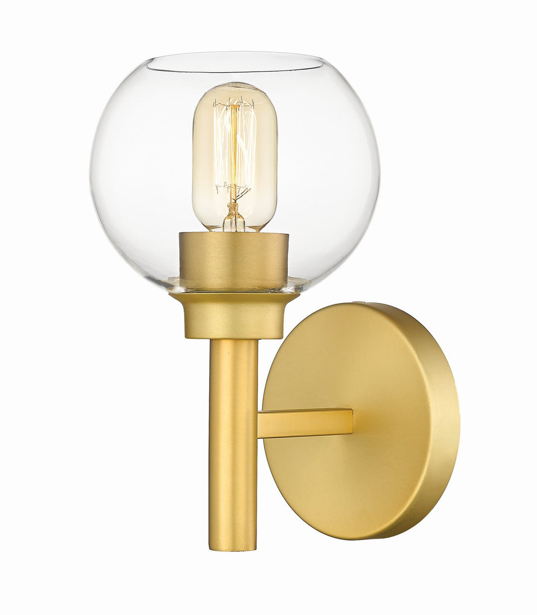 Sutton One Light Wall Sconce in Brushed Gold - available from The Lighting Shoppe, trusted by Canadian homeowners