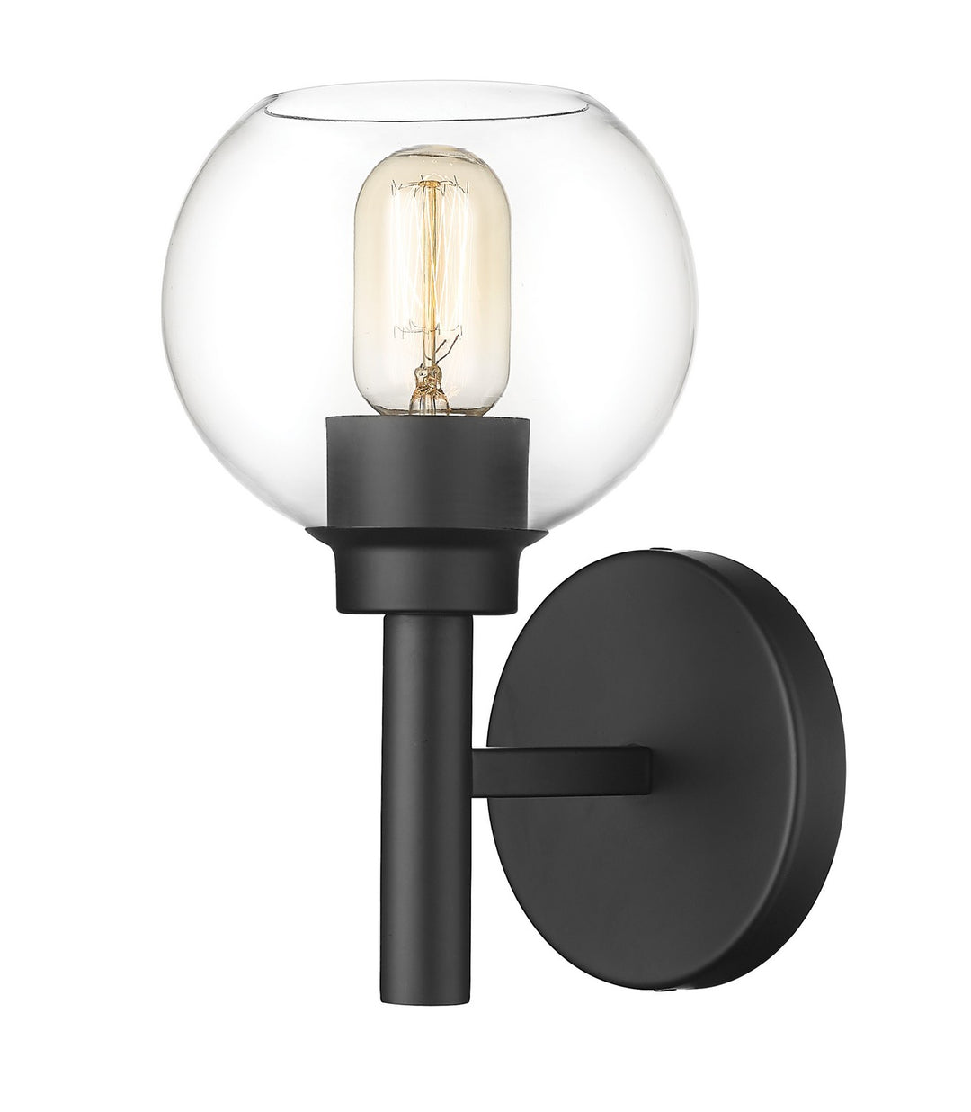 Sutton One Light Wall Sconce in Matte Black - available from The Lighting Shoppe, trusted by Canadian homeowners