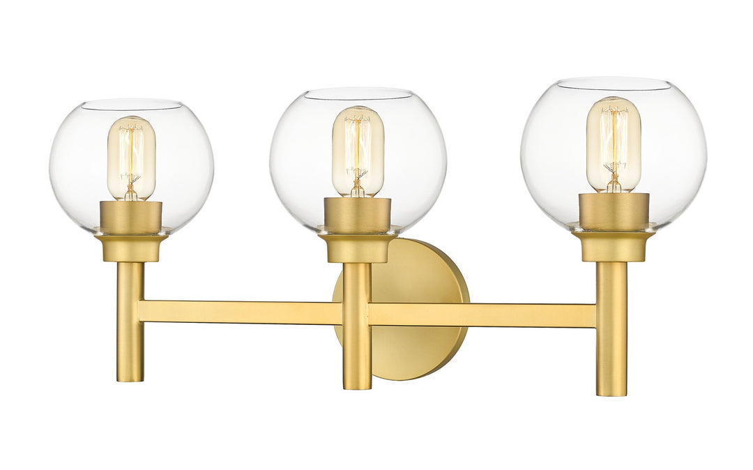 Sutton Three Light Vanity in Brushed Gold - available from The Lighting Shoppe, trusted by Canadian homeowners