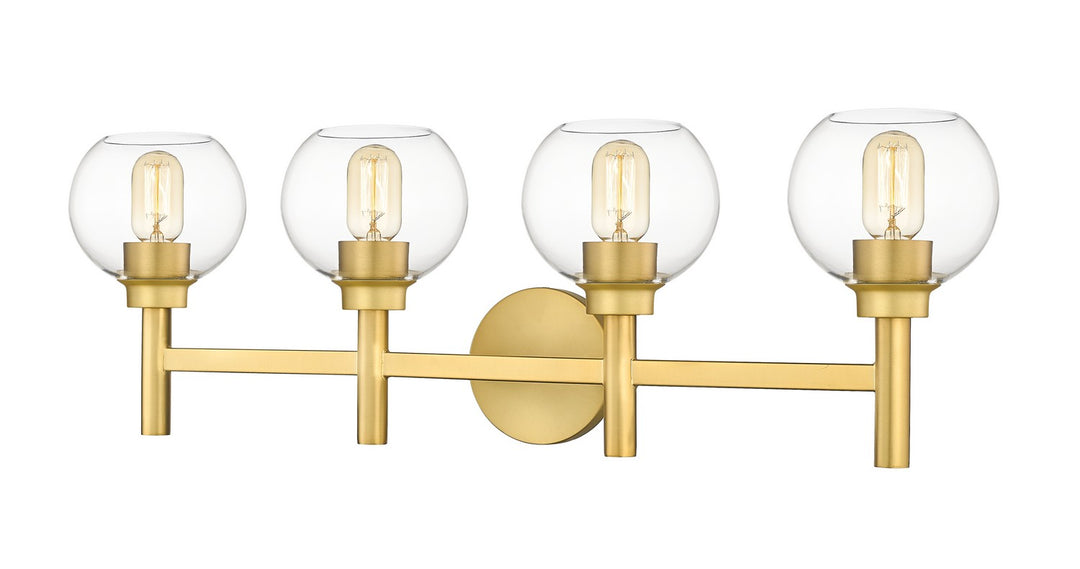 Sutton Four Light Vanity in Brushed Gold - available from The Lighting Shoppe, trusted by Canadian homeowners