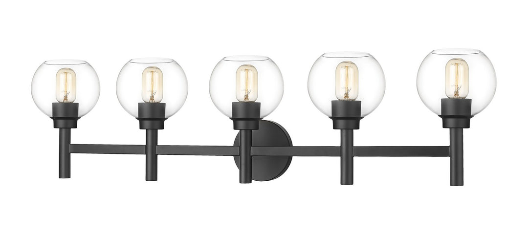 Sutton Five Light Vanity in Matte Black - available from The Lighting Shoppe, trusted by Canadian homeowners