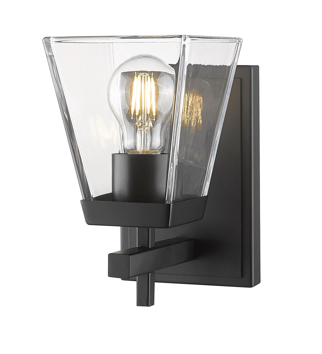 Lauren One Light Wall Sconce in Matte Black - available from The Lighting Shoppe, trusted by Canadian homeowners