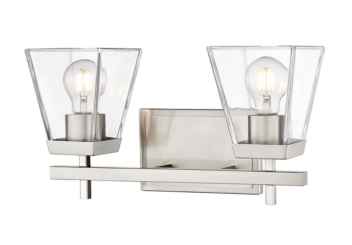 Lauren Two Light Vanity in Brushed Nickel - available from The Lighting Shoppe, trusted by Canadian homeowners