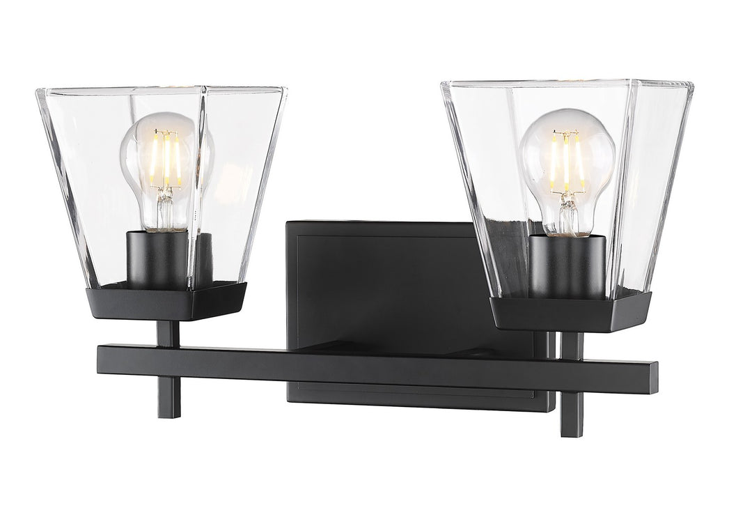 Lauren Two Light Vanity in Matte Black - available from The Lighting Shoppe, trusted by Canadian homeowners