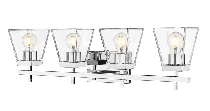 Lauren Four Light Vanity in Chrome - available from The Lighting Shoppe, trusted by Canadian homeowners