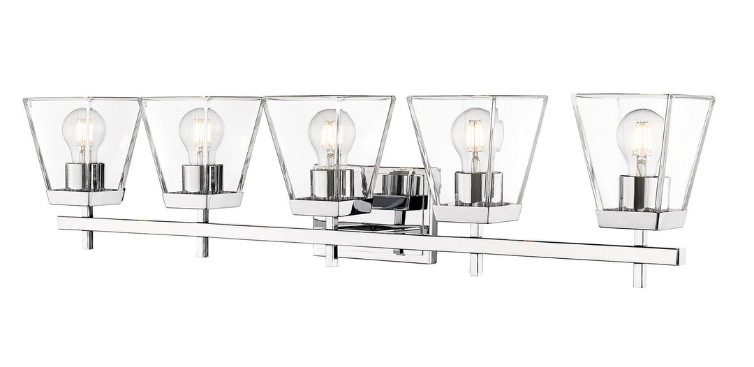 Lauren Five Light Vanity in Chrome - available from The Lighting Shoppe, trusted by Canadian homeowners