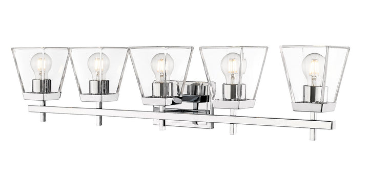 Lauren Five Light Vanity in Chrome - available from The Lighting Shoppe, trusted by Canadian homeowners