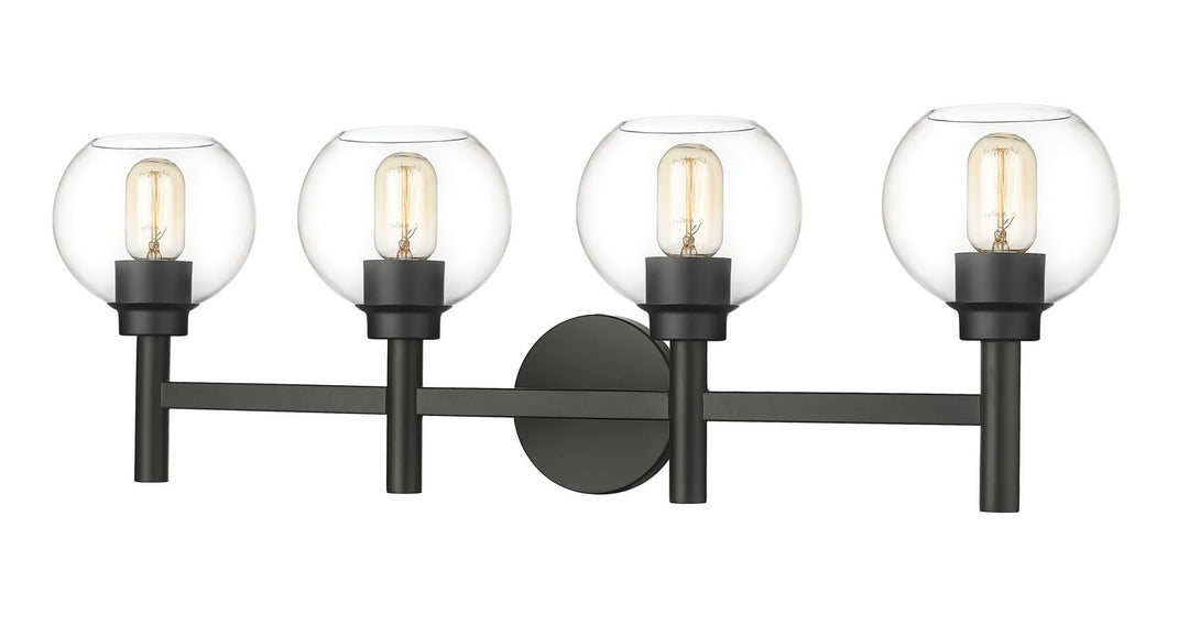 Sutton Four Light Vanity in Matte Black - available from The Lighting Shoppe, trusted by Canadian homeowners