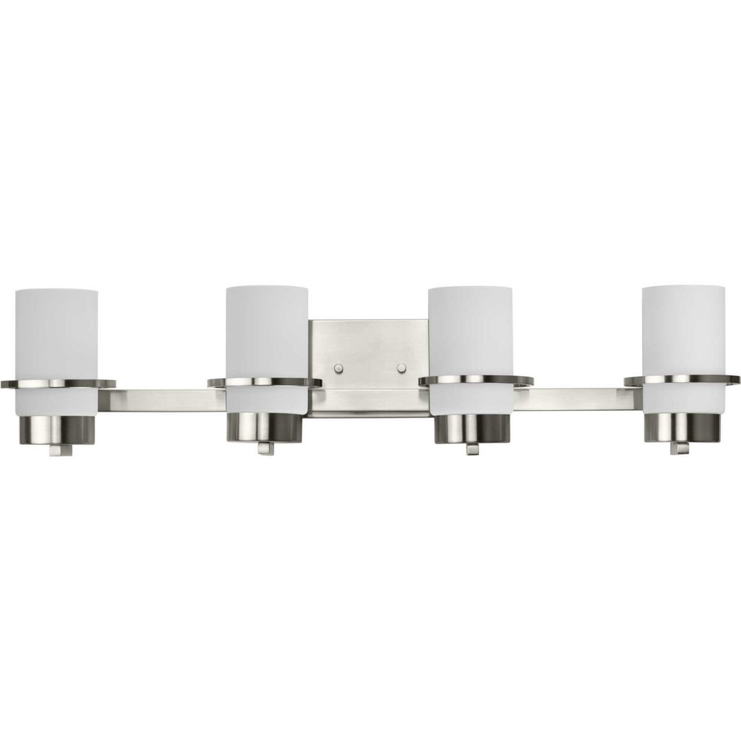Reiss Four Light Vanity in Brushed Nickel - available from The Lighting Shoppe, trusted by Canadian homeowners