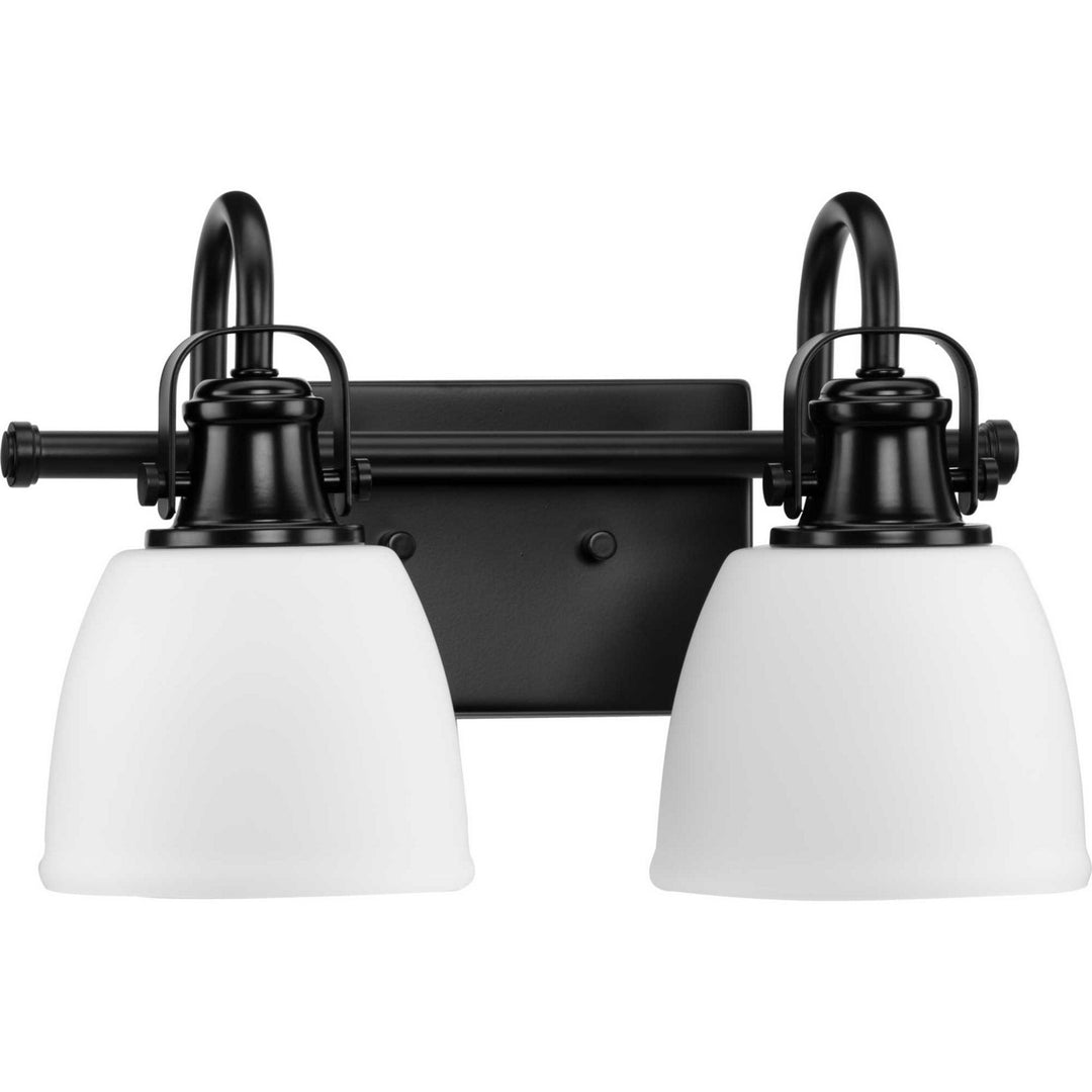 Preston Two Light Vanity in Matte Black - available from The Lighting Shoppe, trusted by Canadian homeowners