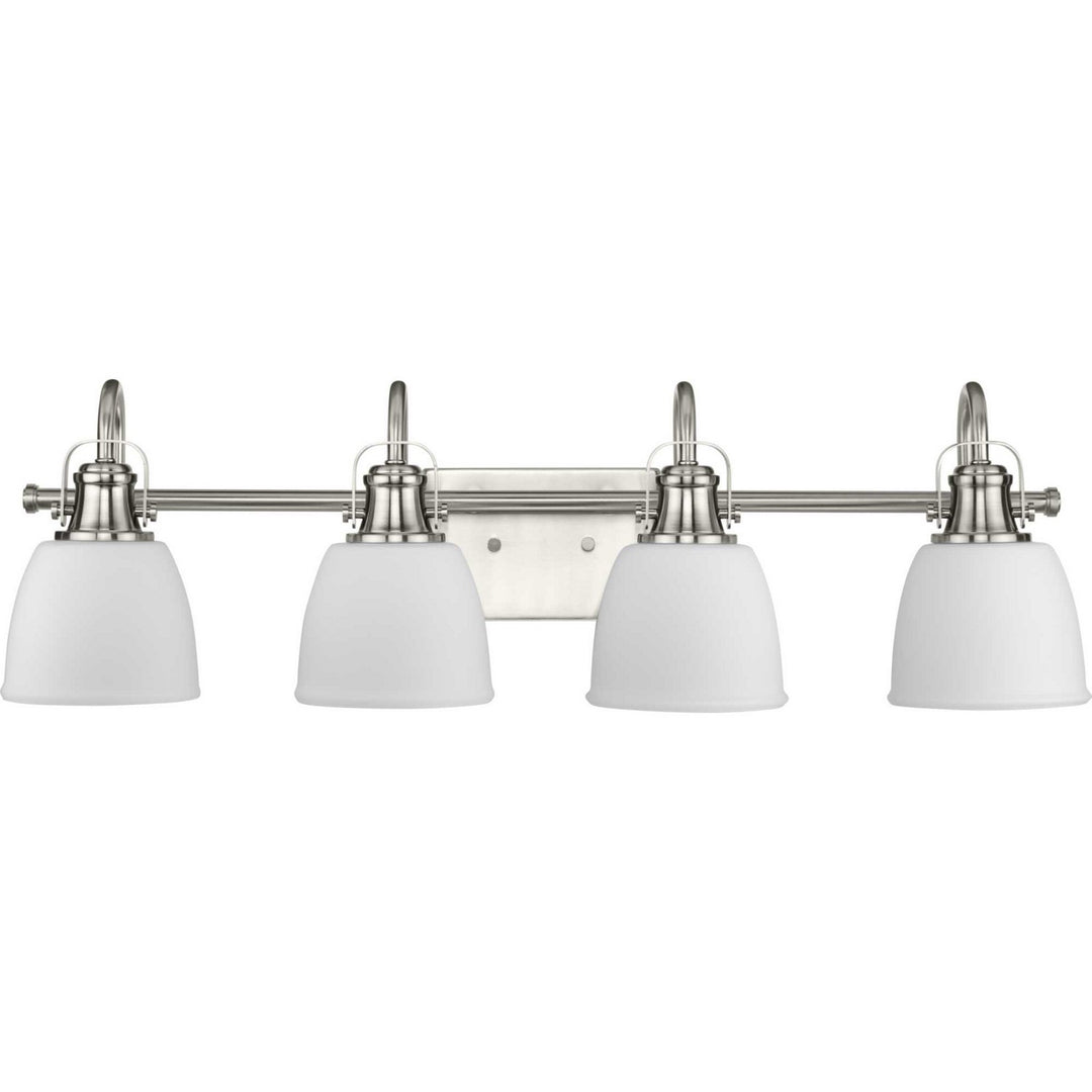 Preston Four Light Vanity in Brushed Nickel - available from The Lighting Shoppe, trusted by Canadian homeowners