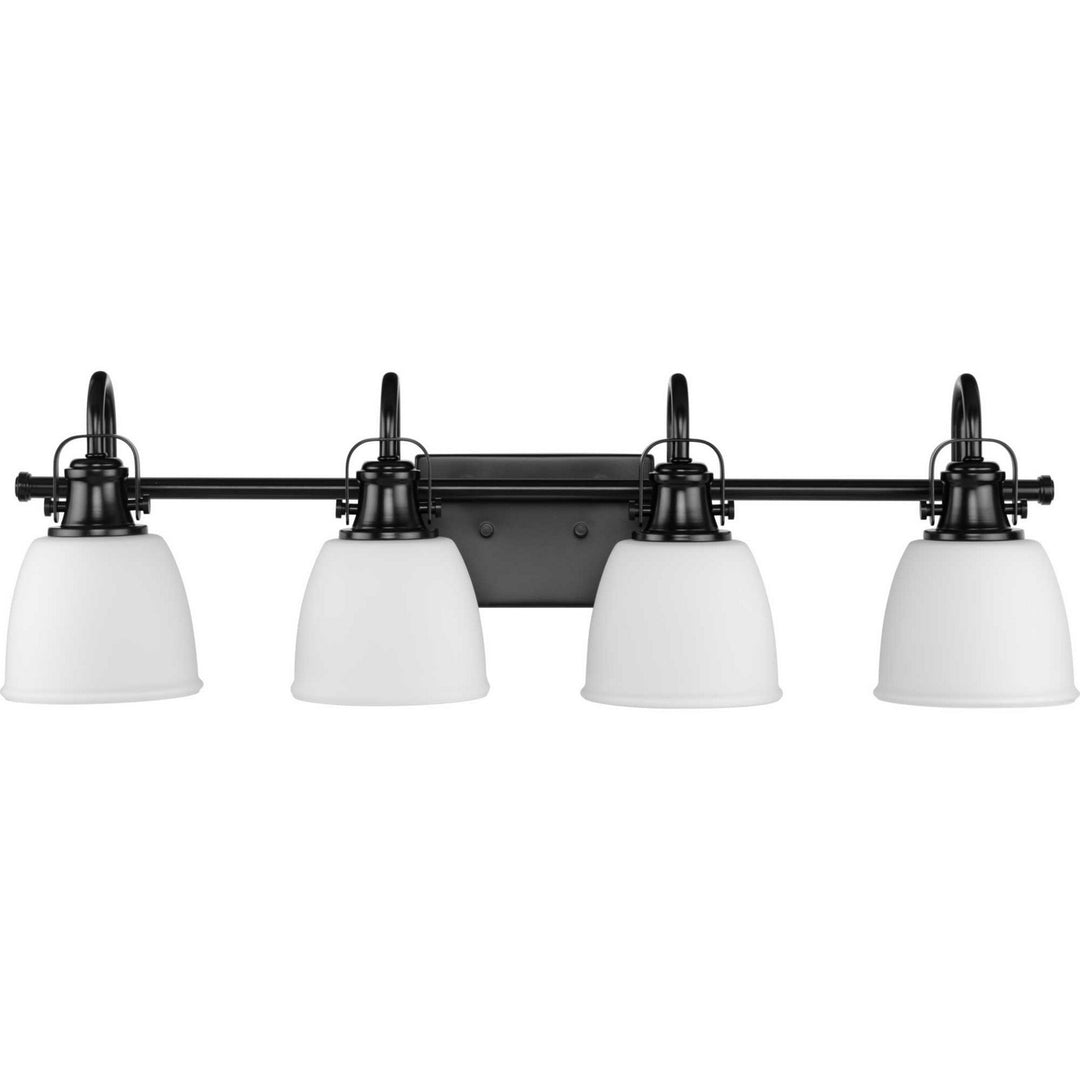 Preston Four Light Vanity in Matte Black - available from The Lighting Shoppe, trusted by Canadian homeowners