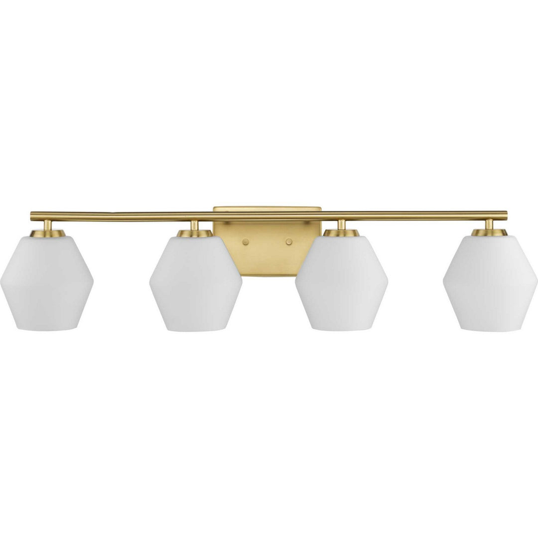 Copeland Four Light Vanity in Brushed Gold - available from The Lighting Shoppe, trusted by Canadian homeowners