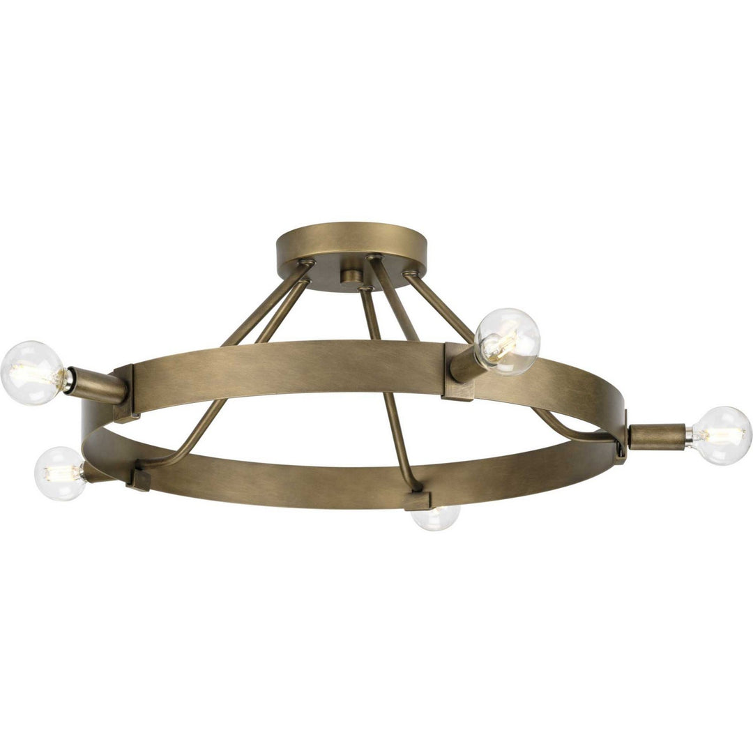 Breckenridge Five Light Semi Flush Mount in Aged Bronze - available from The Lighting Shoppe, trusted by Canadian homeowners