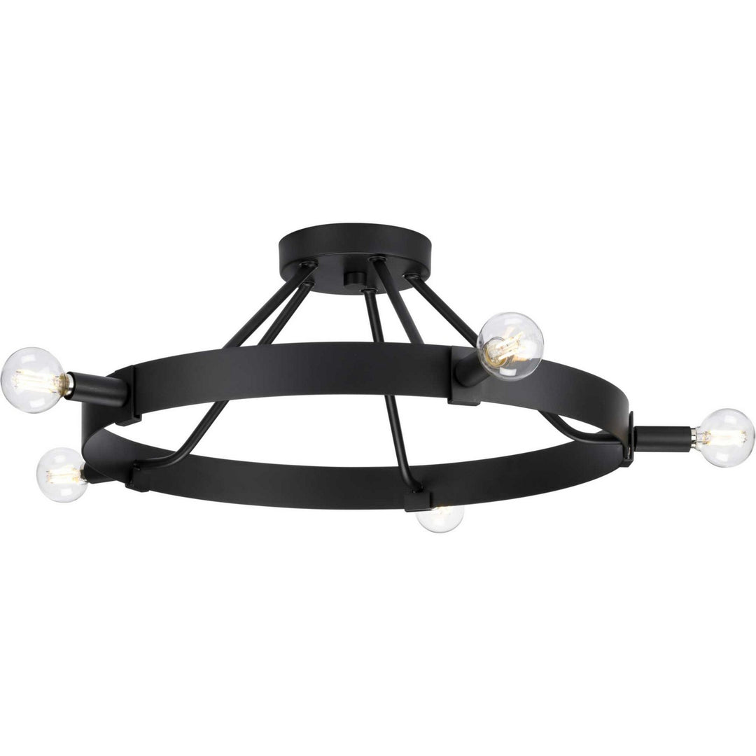 Breckenridge Five Light Semi Flush Mount in Matte Black - available from The Lighting Shoppe, trusted by Canadian homeowners