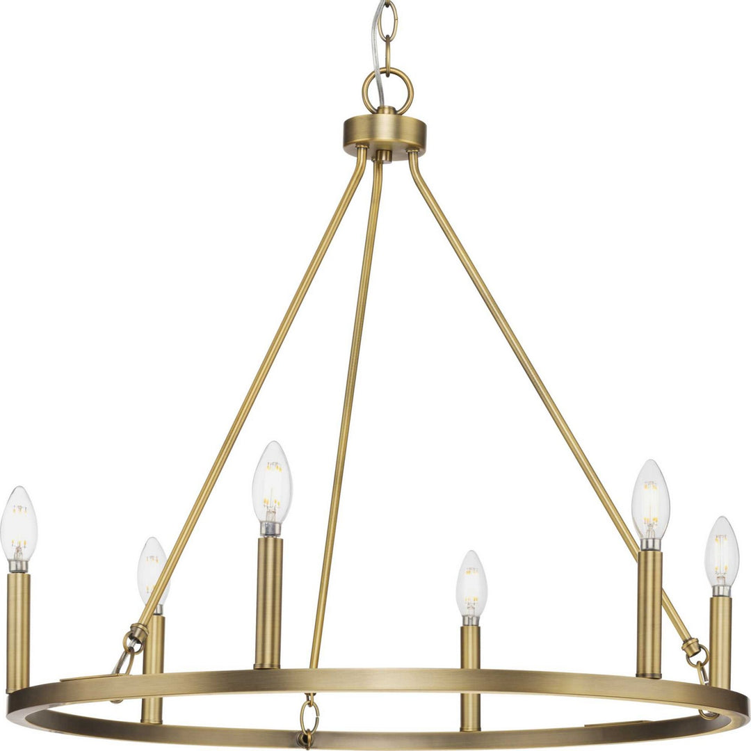 Progress Canada - P400313-163 - Six Light Chandelier - Gilliam - Vintage Brass