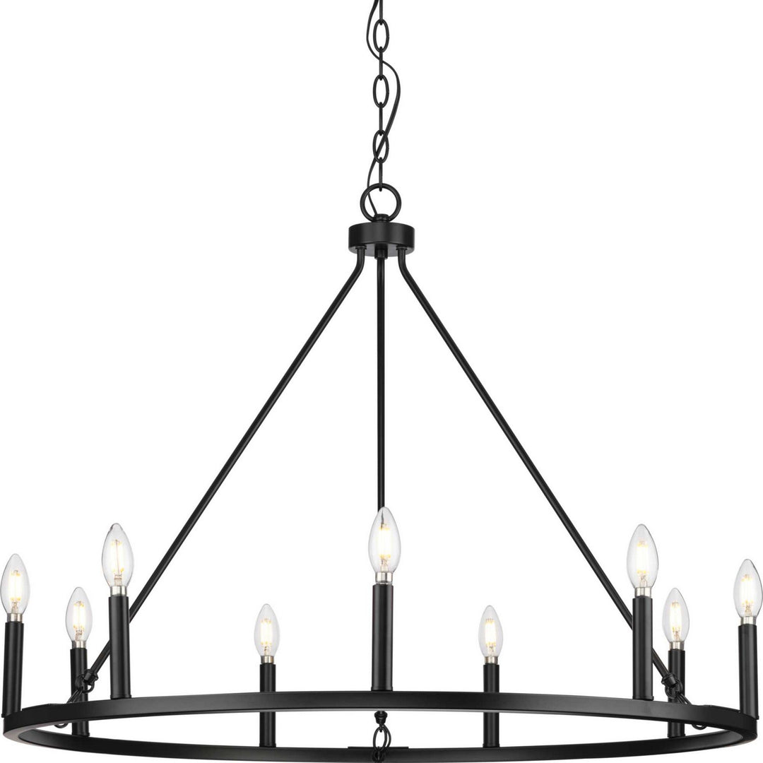 Gilliam Nine Light Chandelier in Matte Black - available from The Lighting Shoppe, trusted by Canadian homeowners
