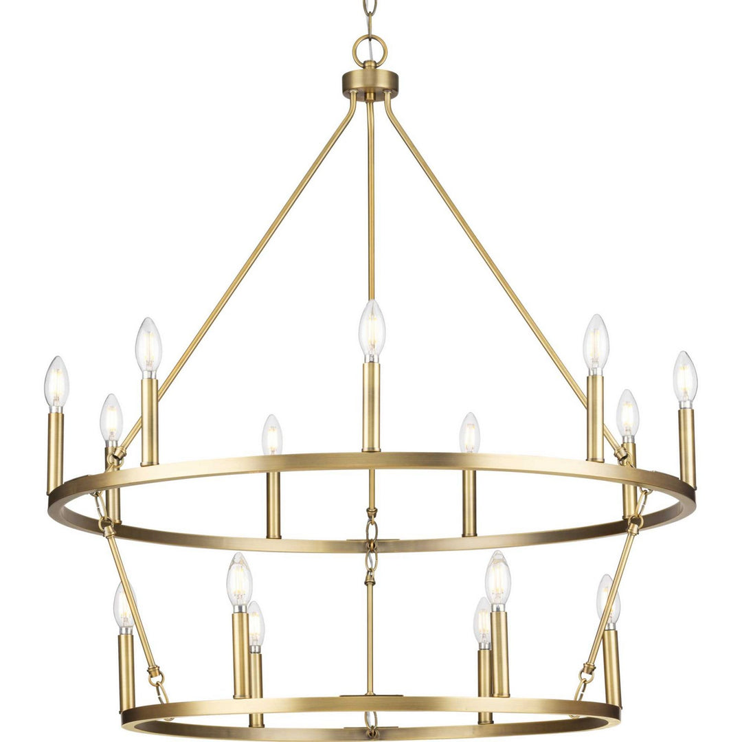Gilliam 15 Light Chandelier in Vintage Brass - available from The Lighting Shoppe, trusted by Canadian homeowners