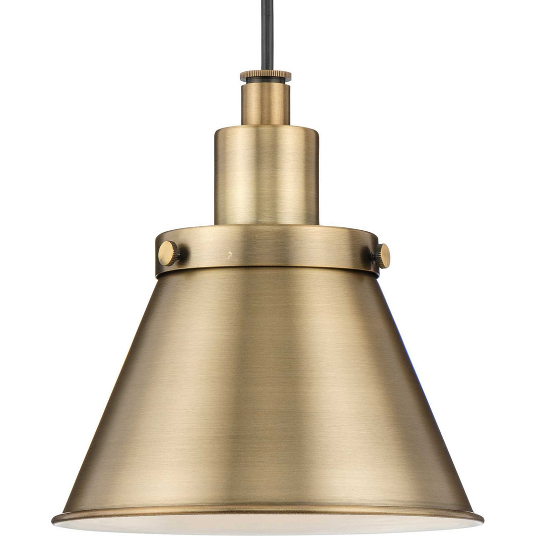 Hinton One Light Pendant in Vintage Brass - available from The Lighting Shoppe, trusted by Canadian homeowners