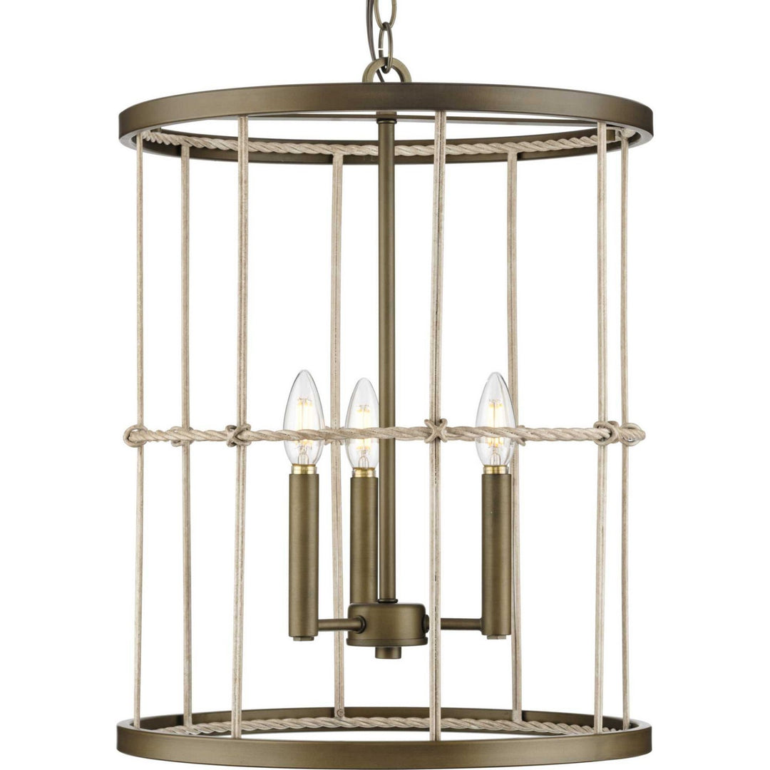 Lattimore Three Light Hall & Foyer Light in Aged Brass - available from The Lighting Shoppe, trusted by Canadian homeowners