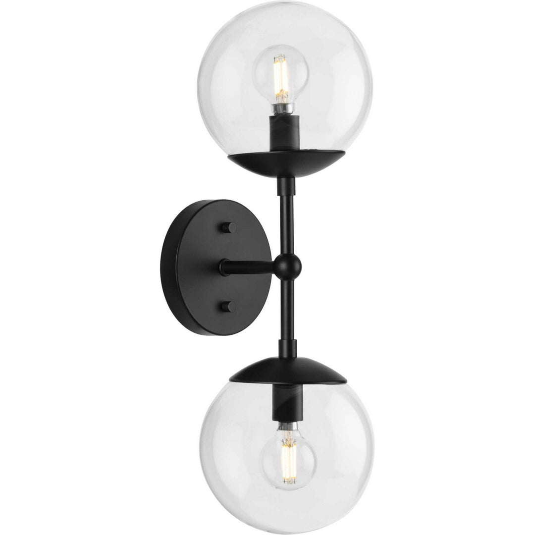 Atwell Two Light Wall Sconce in Matte Black - available from The Lighting Shoppe, trusted by Canadian homeowners