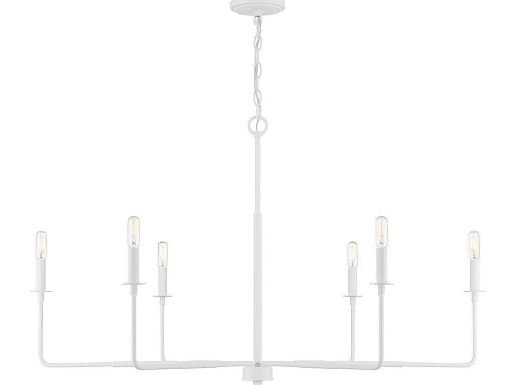 Salerno Six Light Chandelier in Bisque White Savoy House