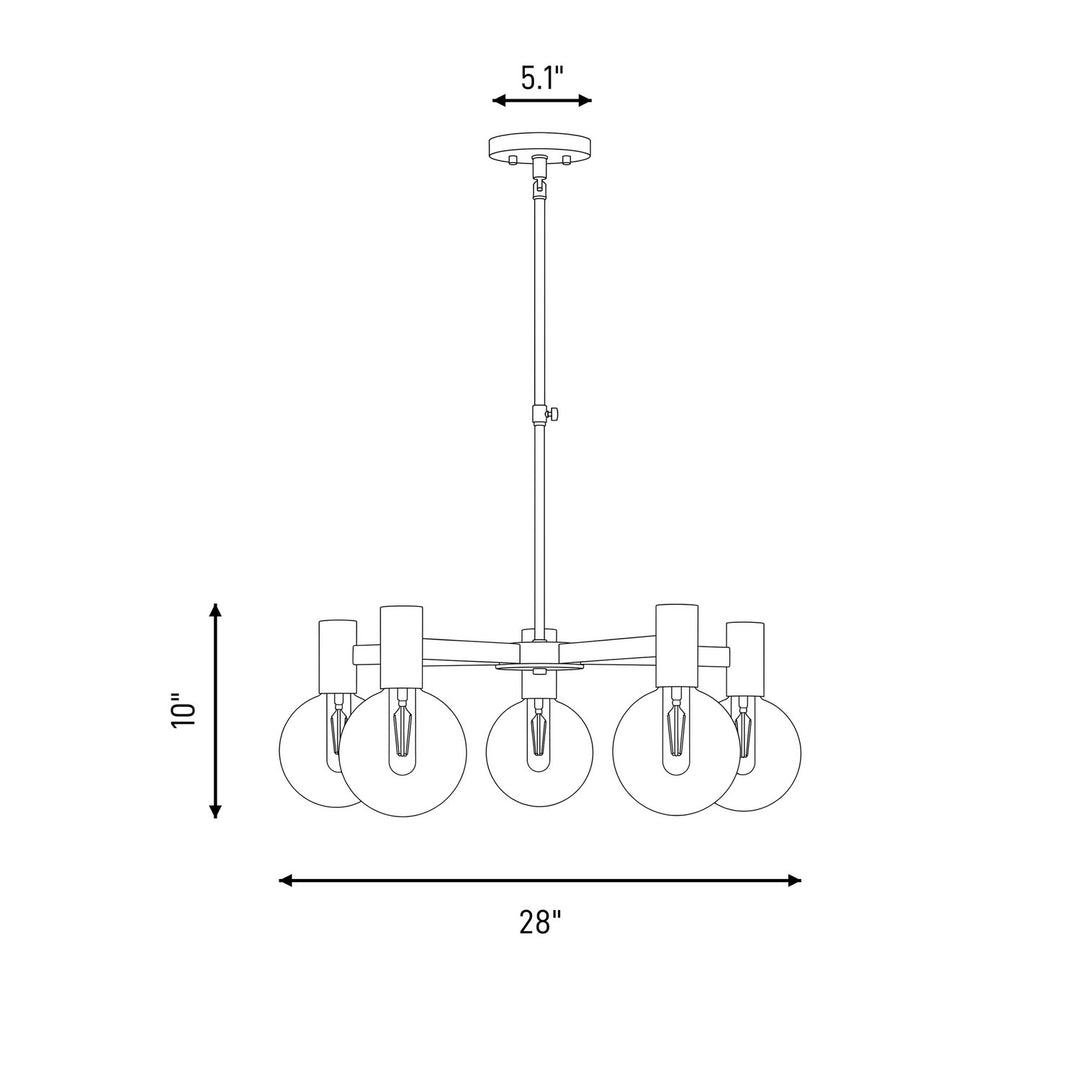 Savoy House - 1-3073-5-11 - Five Light Chandelier - Wright - Chrome