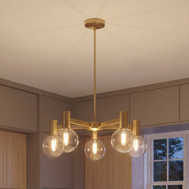 Savoy House - 1-3073-5-322 - Five Light Chandelier - Wright - Warm Brass