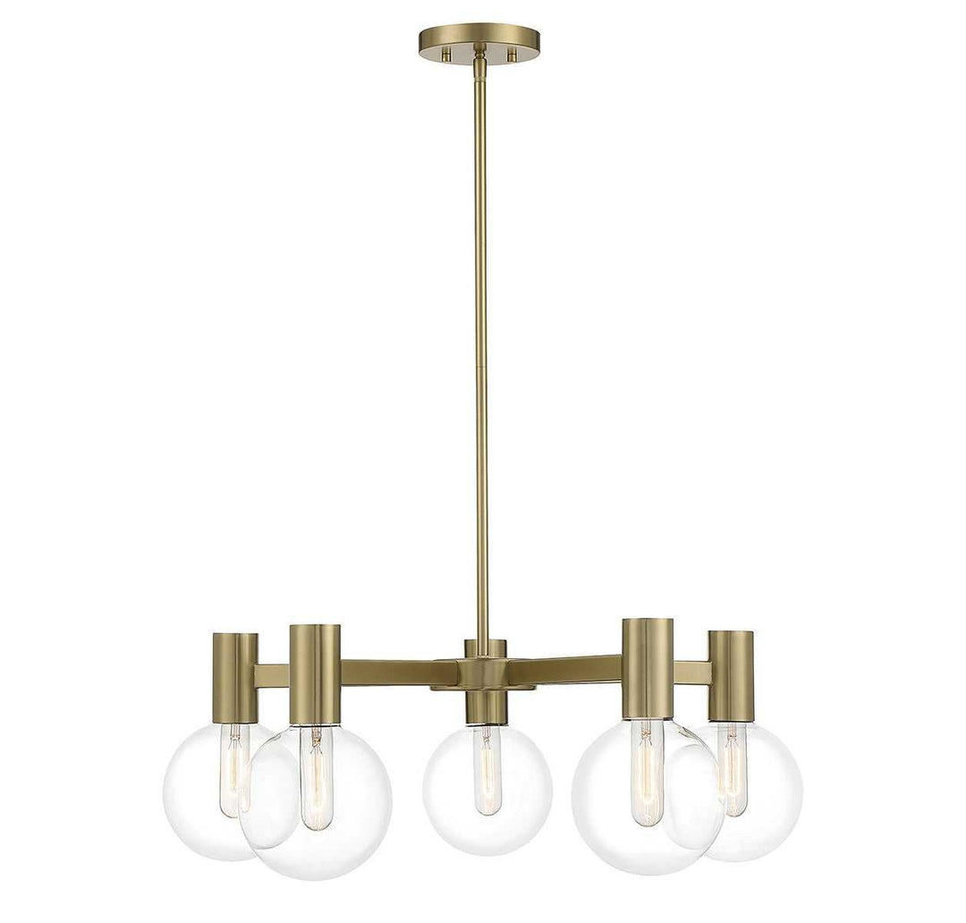 Wright Five Light Chandelier in Warm Brass Savoy House