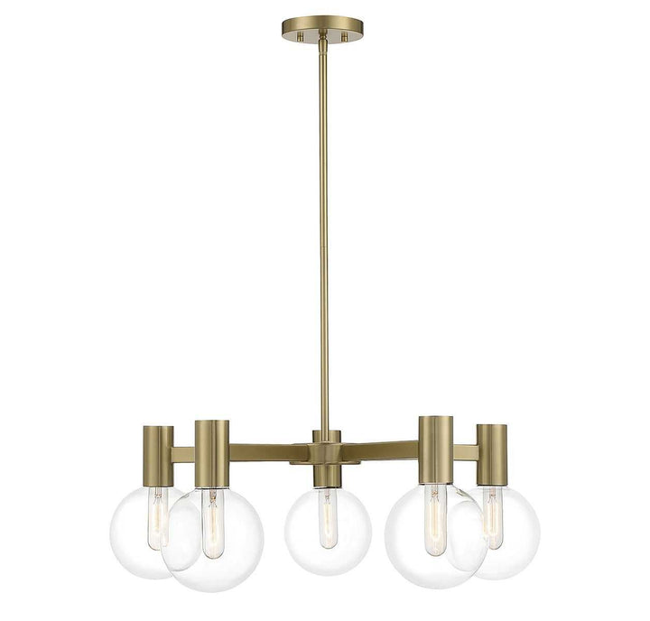 Wright Five Light Chandelier in Warm Brass Savoy House