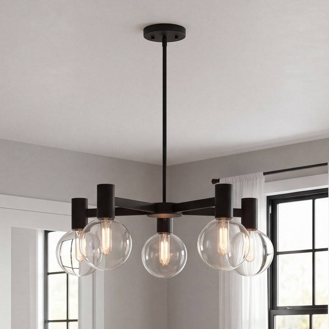 Savoy House - 1-3073-5-89 - Five Light Chandelier - Wright - Matte Black