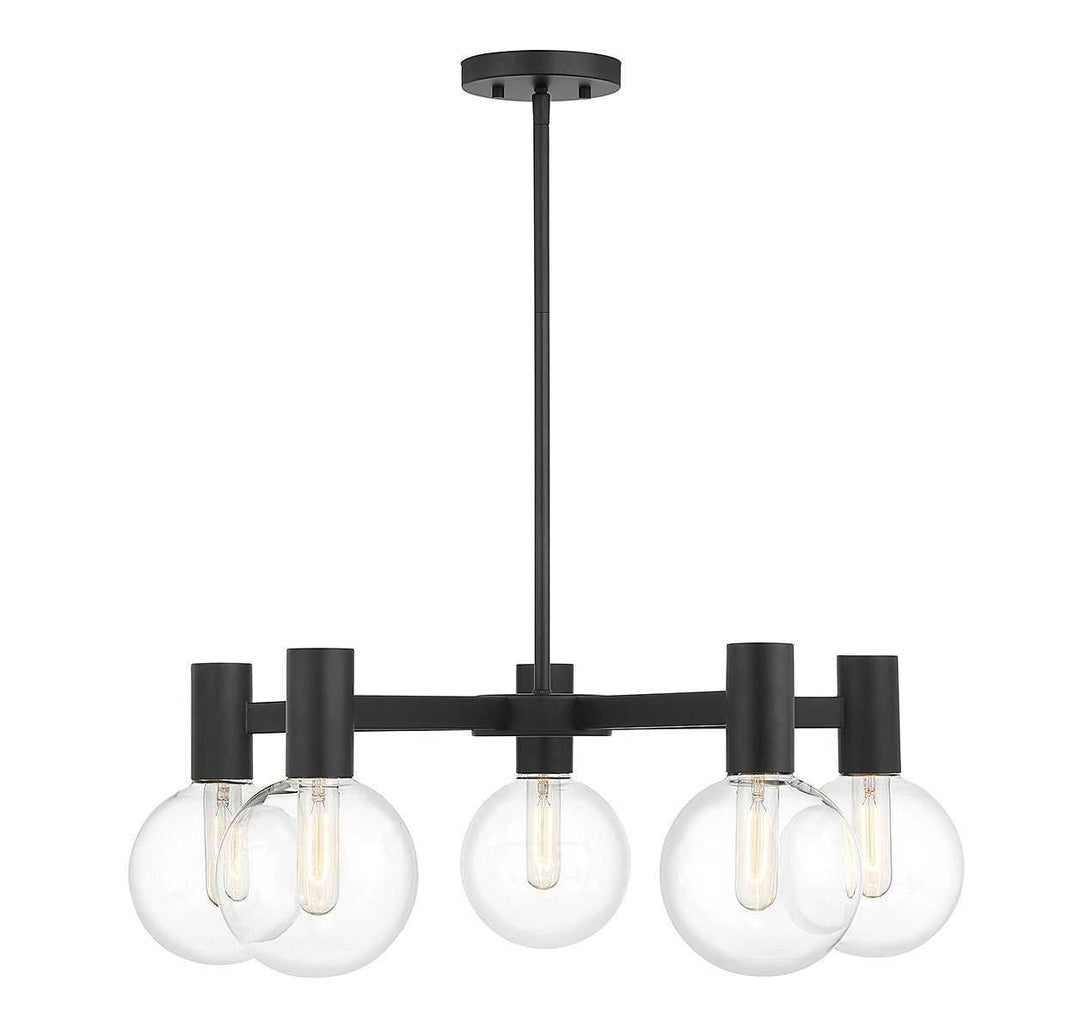 Wright Five Light Chandelier in Matte Black Savoy House