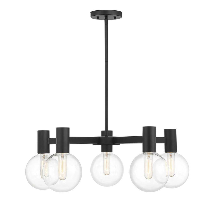 Wright Five Light Chandelier in Matte Black Savoy House